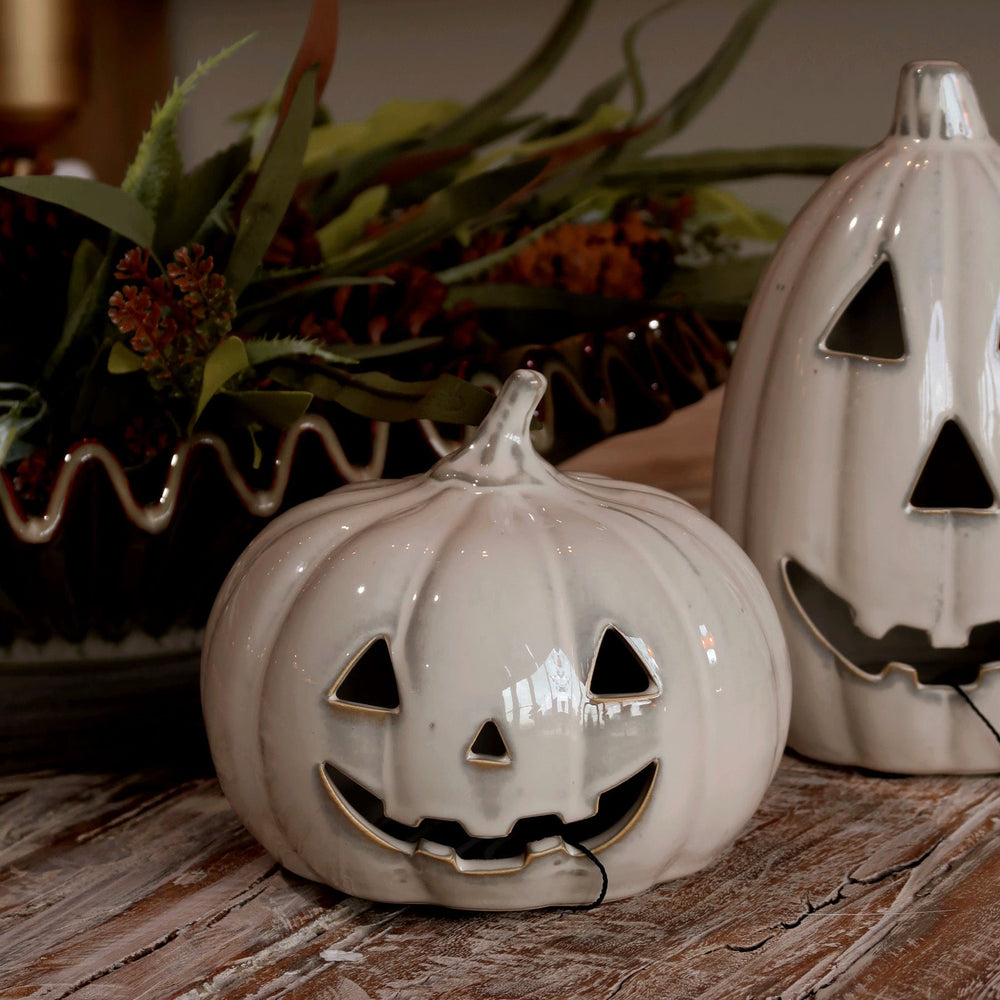 Ceramic Jack-O-Lantern Pumpkin- 2 Sizes