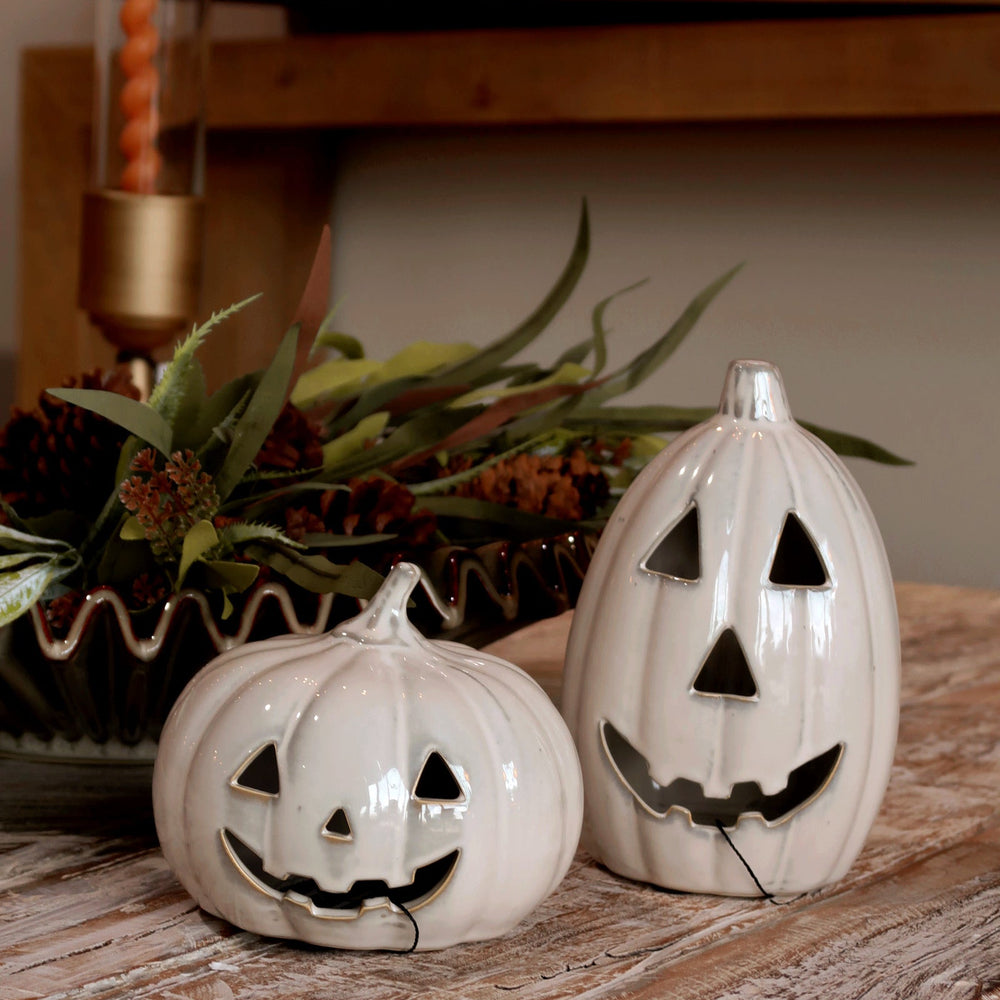 Ceramic Jack-O-Lantern Pumpkin- 2 Sizes