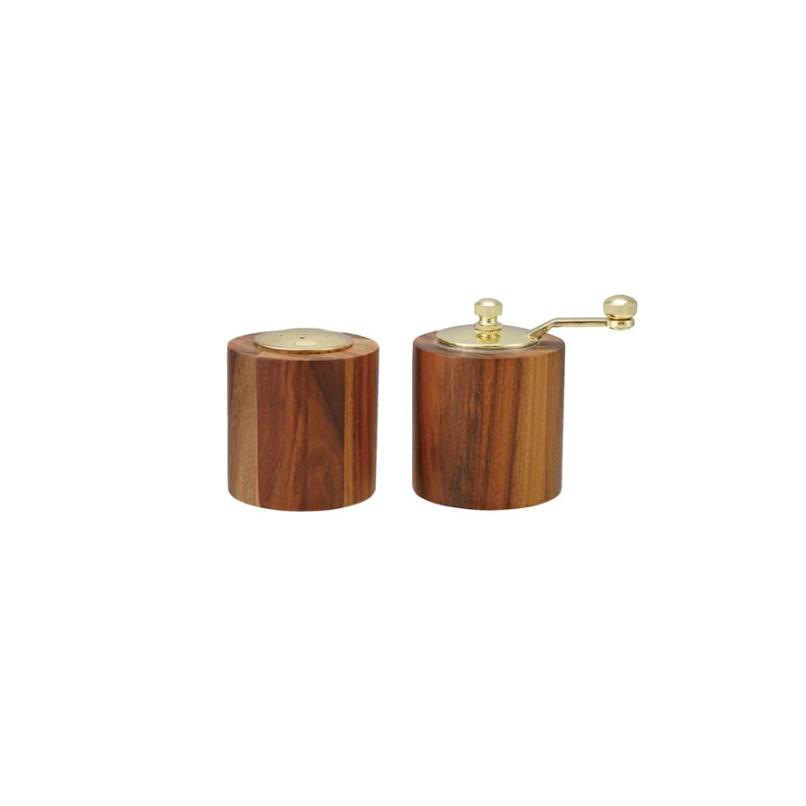 Wood Salt Shaker + Pepper Mill - Set of 2