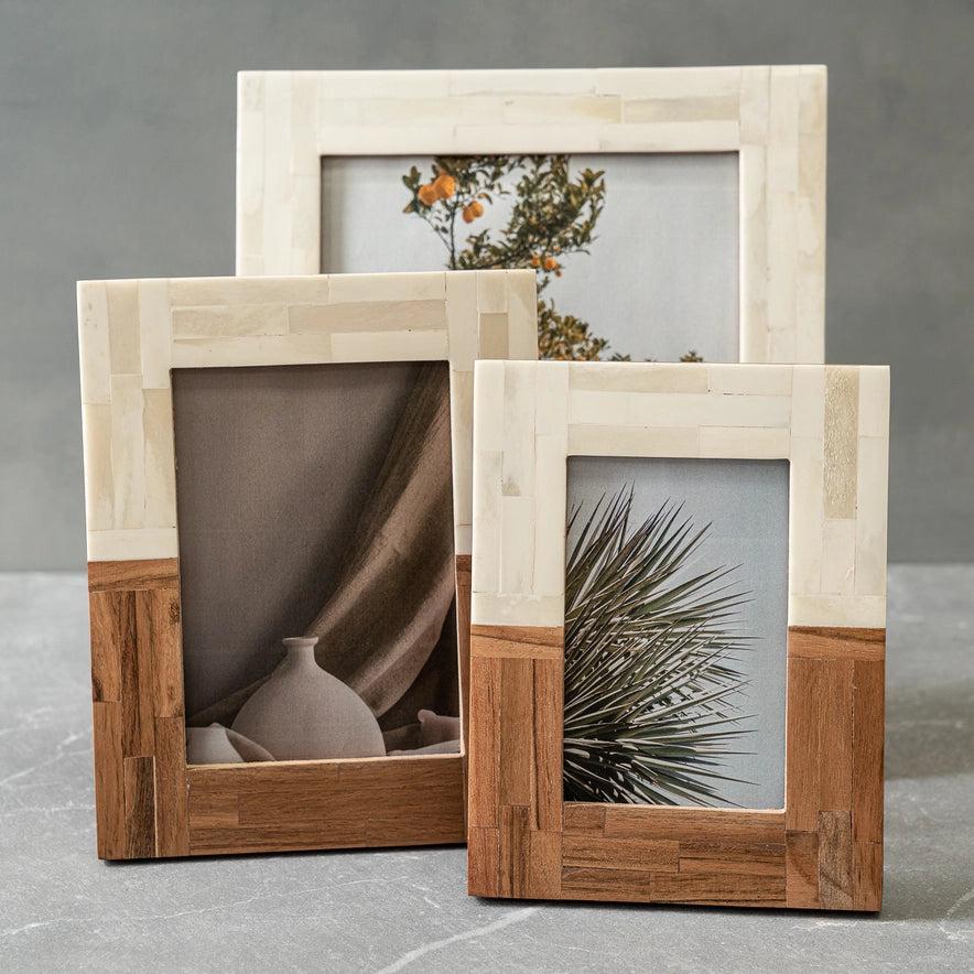 Split Wood & Bone Photo Frame - 3 Sizes