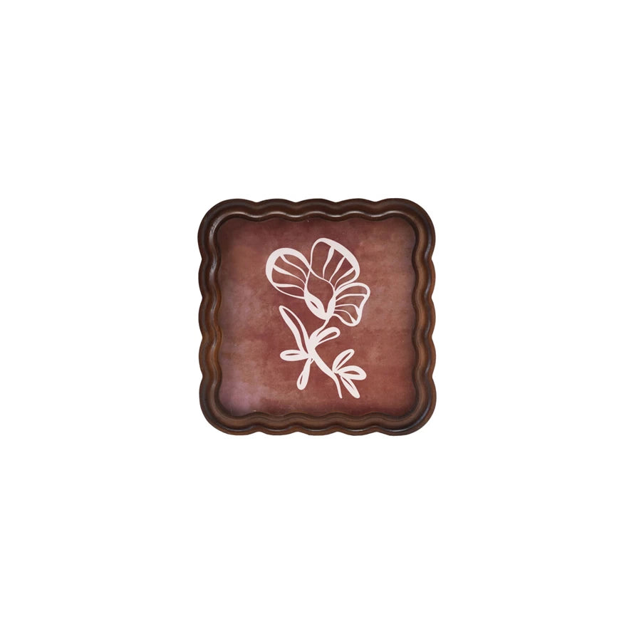 Grooved Scalloped Wooden Photo Frame