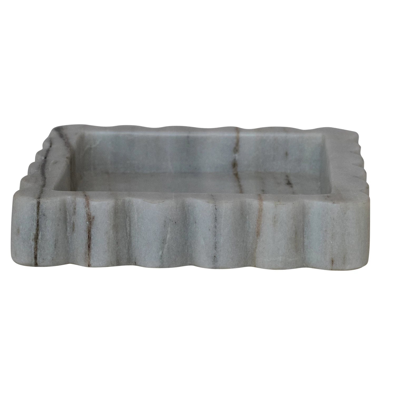 Square Scalloped Marble Tray