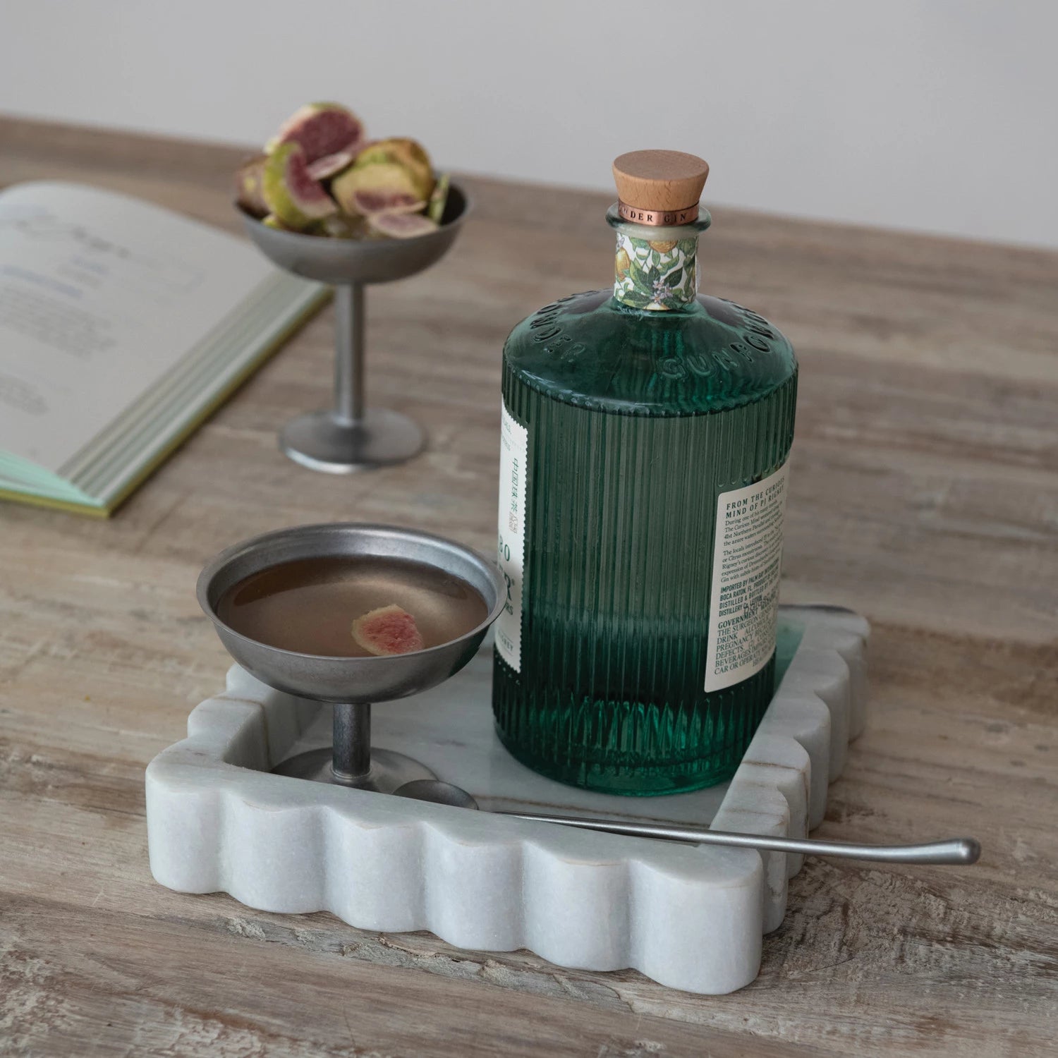 Square Scalloped Marble Tray