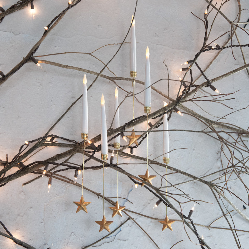 LED Candles w/Star Hanging Ornament