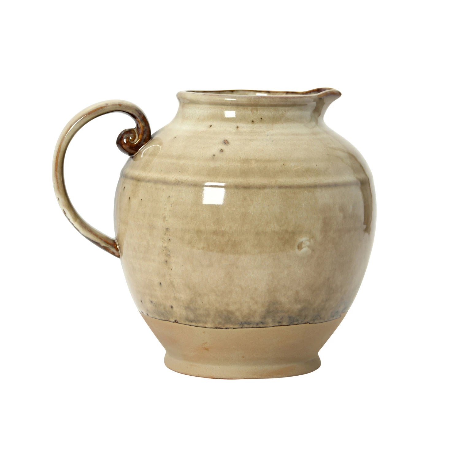 Neutral Toned Stoneware Pitcher