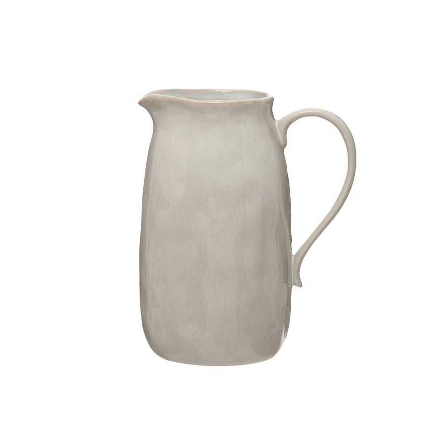 White Stoneware Pitcher - 2 Sizes