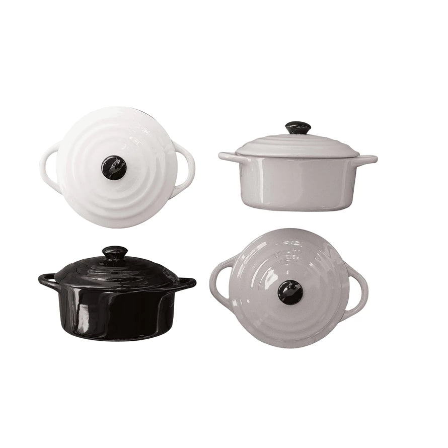 Stoneware Mini Baker with Lid - Multiple Colors