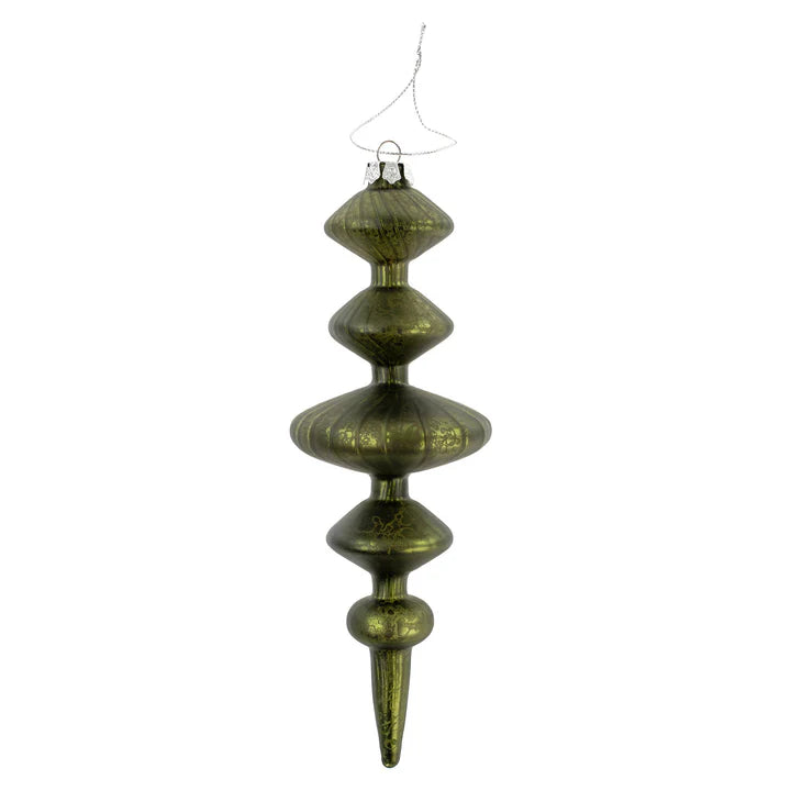 Spindle Glass Ornament - 3 Colors & Styles