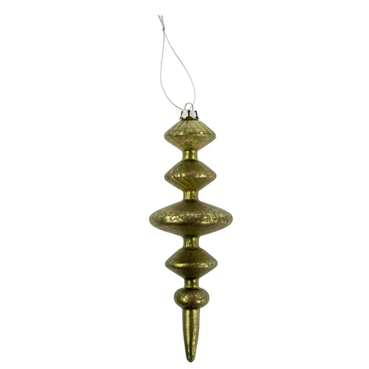 Spindle Glass Ornament - 3 Colors & Styles
