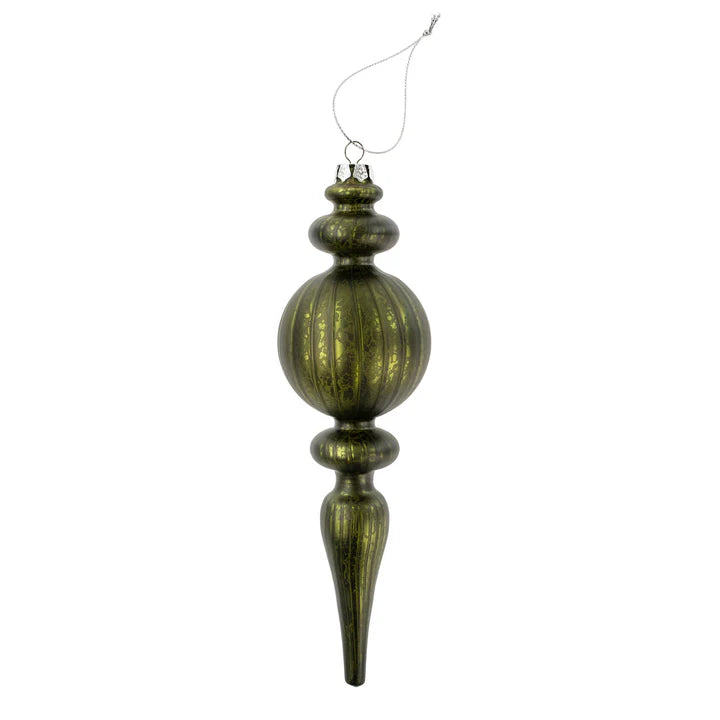 Spindle Glass Ornament - 3 Colors & Styles