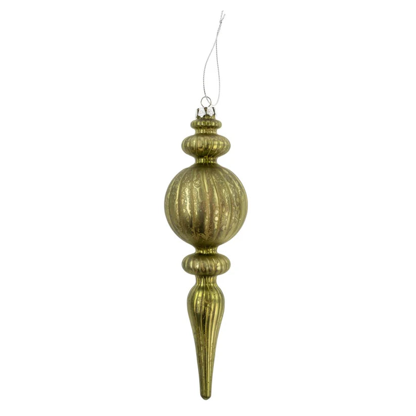 Spindle Glass Ornament - 3 Colors & Styles