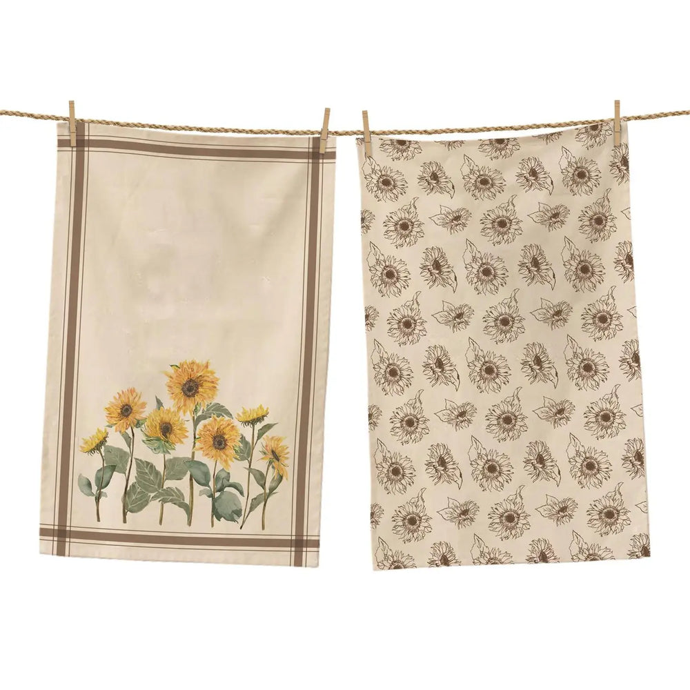 Sunflower Field Tea Towels