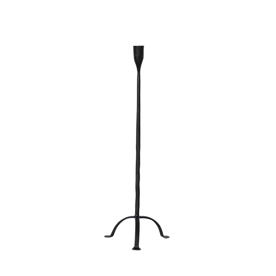 Footed Hand-Forged Cast Iron Taper Holder - 2 Sizes