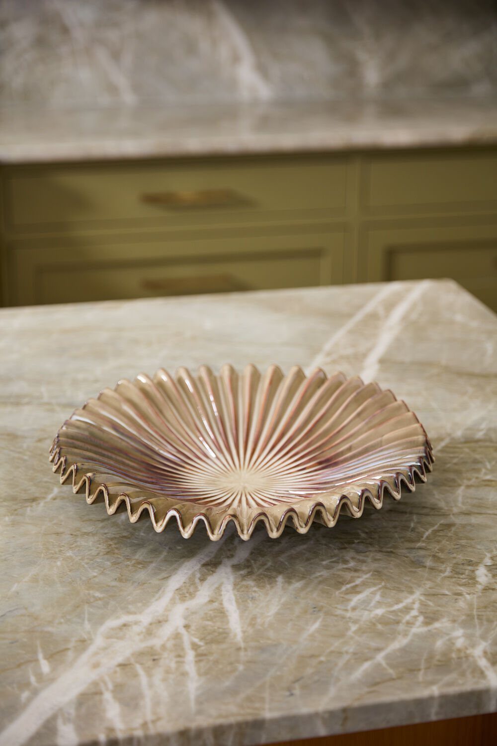 Pleated Ceramic Decorative Bowl