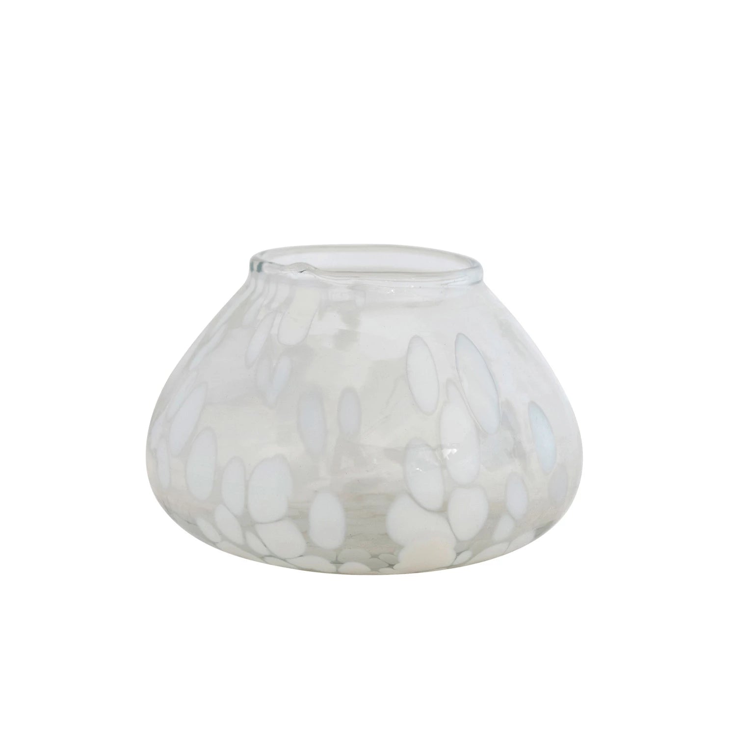 White Speckled Glass Tealight Holder