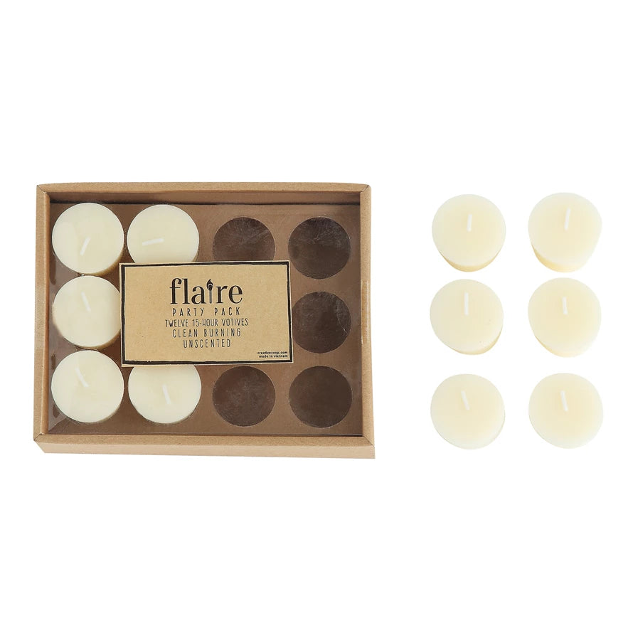 Unscented Tealight Candles - Set of 12