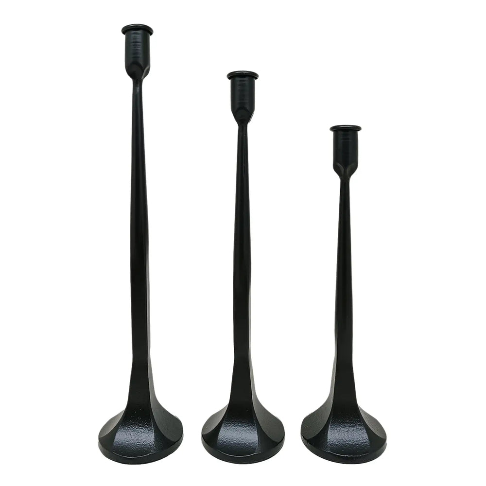 Timeless Cast Iron Taper Candle Holder - 2 Colors & 3 Sizes