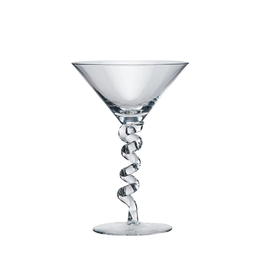 Twisted Stem Martini Glass