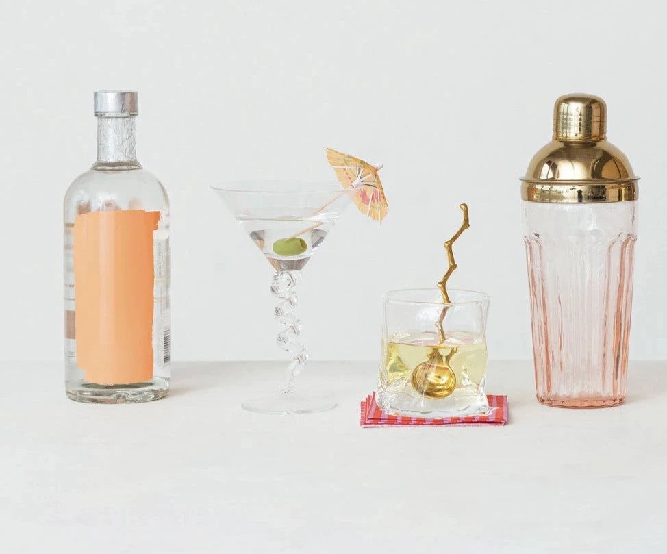 Twisted Stem Martini Glass