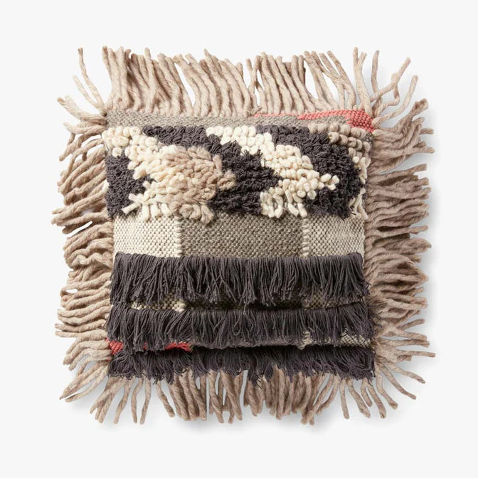 Handcrafted Tufted Wool & Cotton Pillow