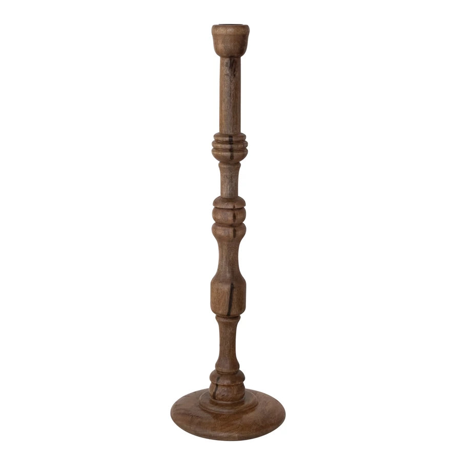 Walnut Finished Candlestick Holder - 2 Sizes