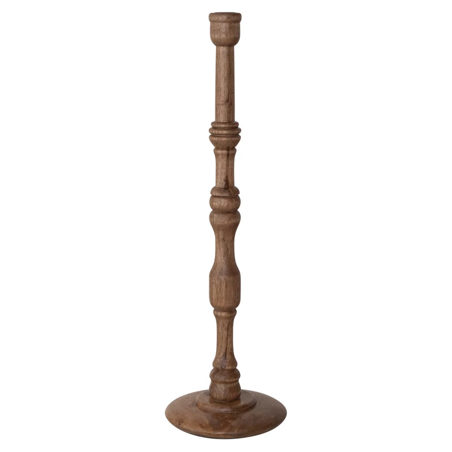 Walnut Finished Candlestick Holder - 2 Sizes