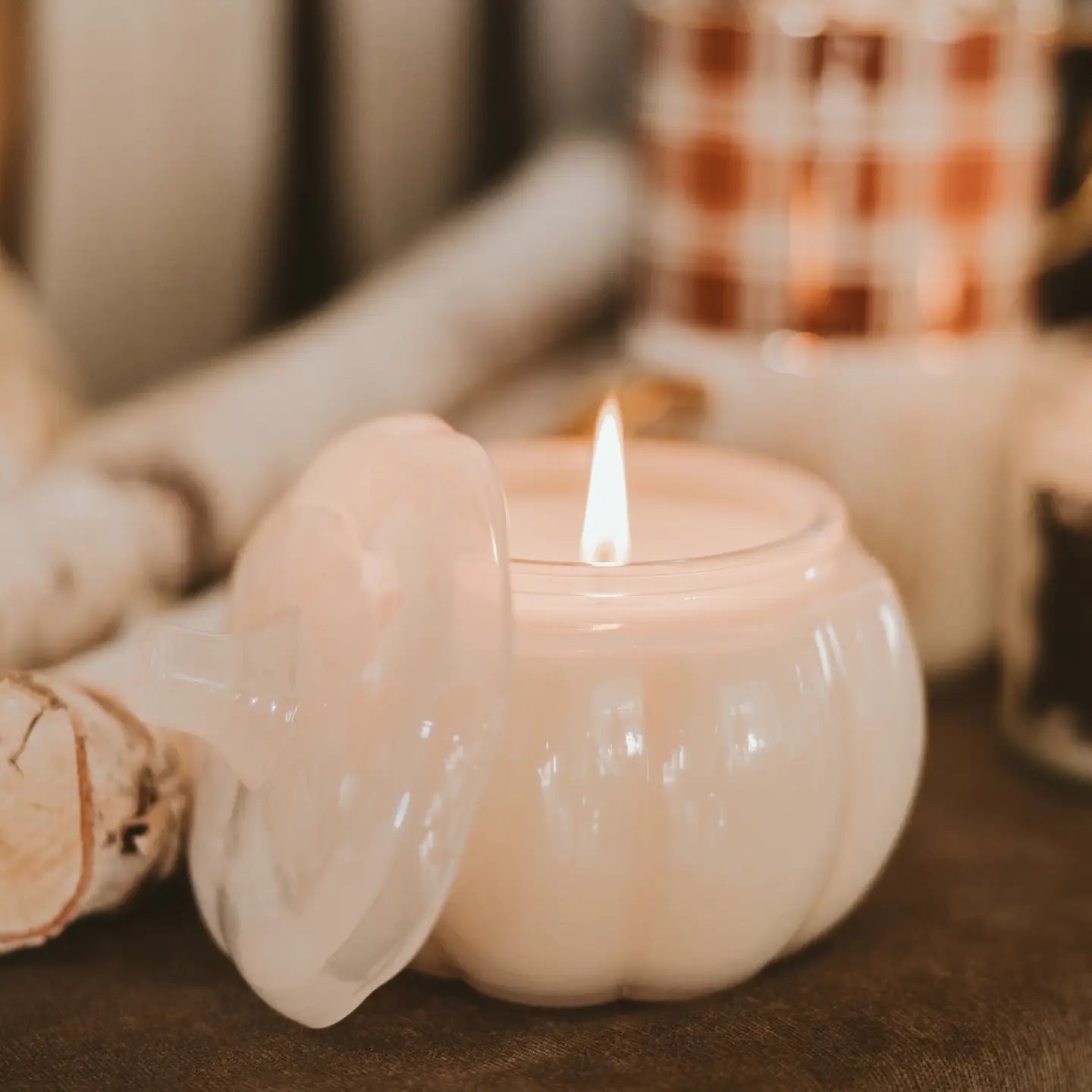 Pumpkin Glass Soy Candle - 2 Scents