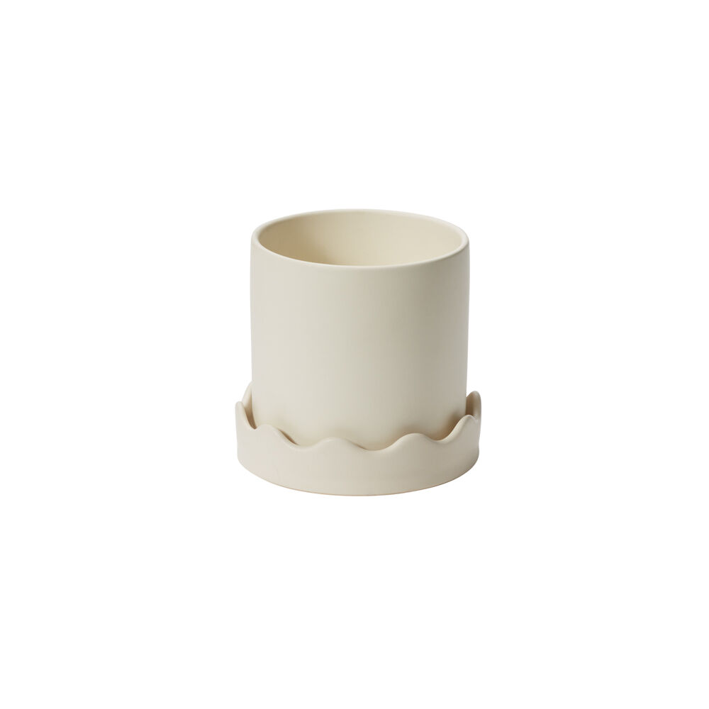 Ceramic Planter & Wavy Saucer - 2 Sizes