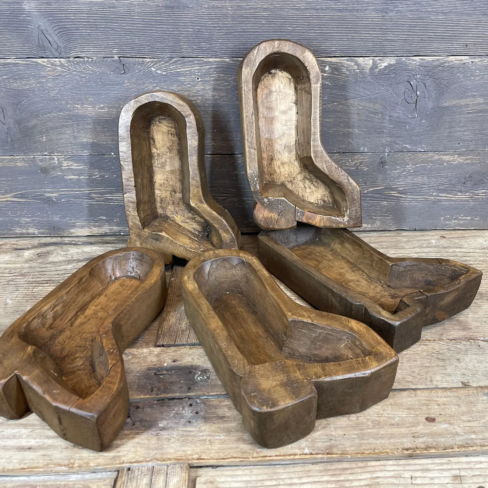 Handmade Cowboy Boot Dough Bowl - 2 Colors
