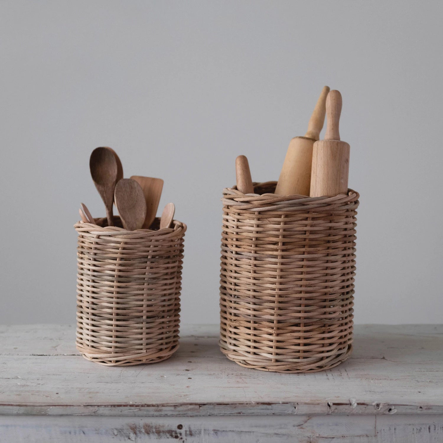 Handwoven Wicker Basket - 2 Sizes
