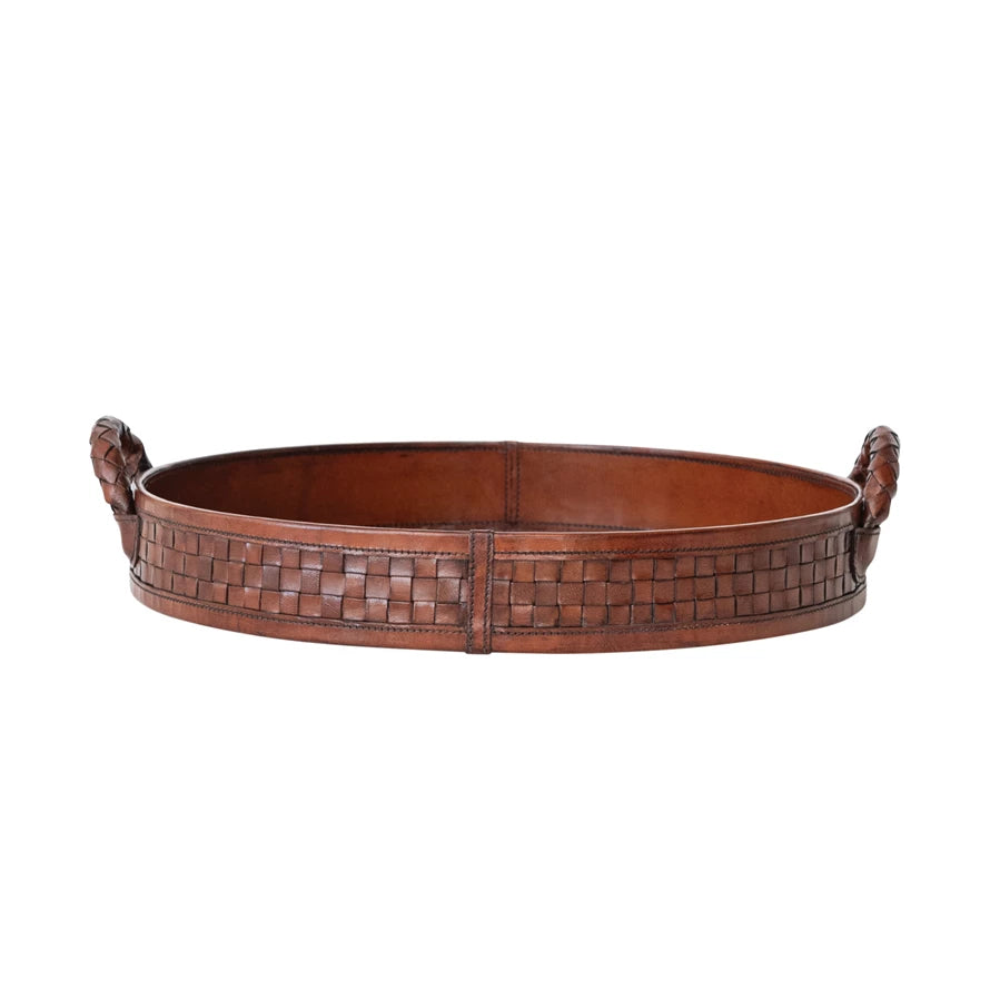 Woven Leather Tray