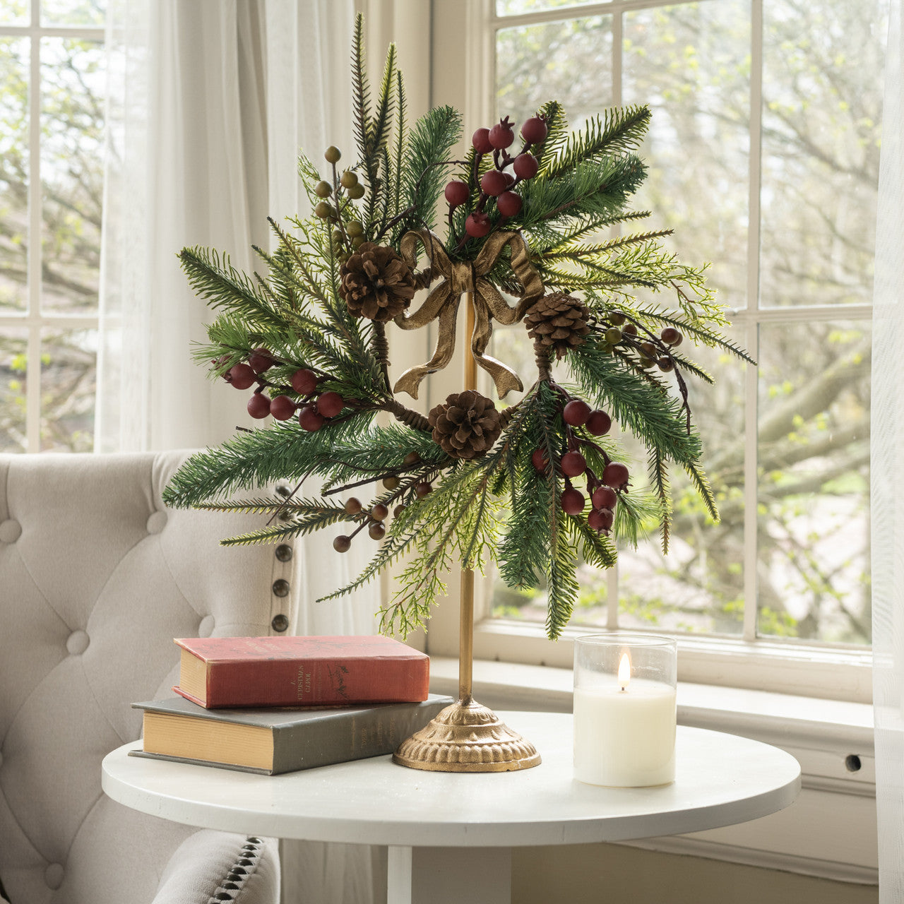 Gold Bow Wreath Stand - 2 Sizes
