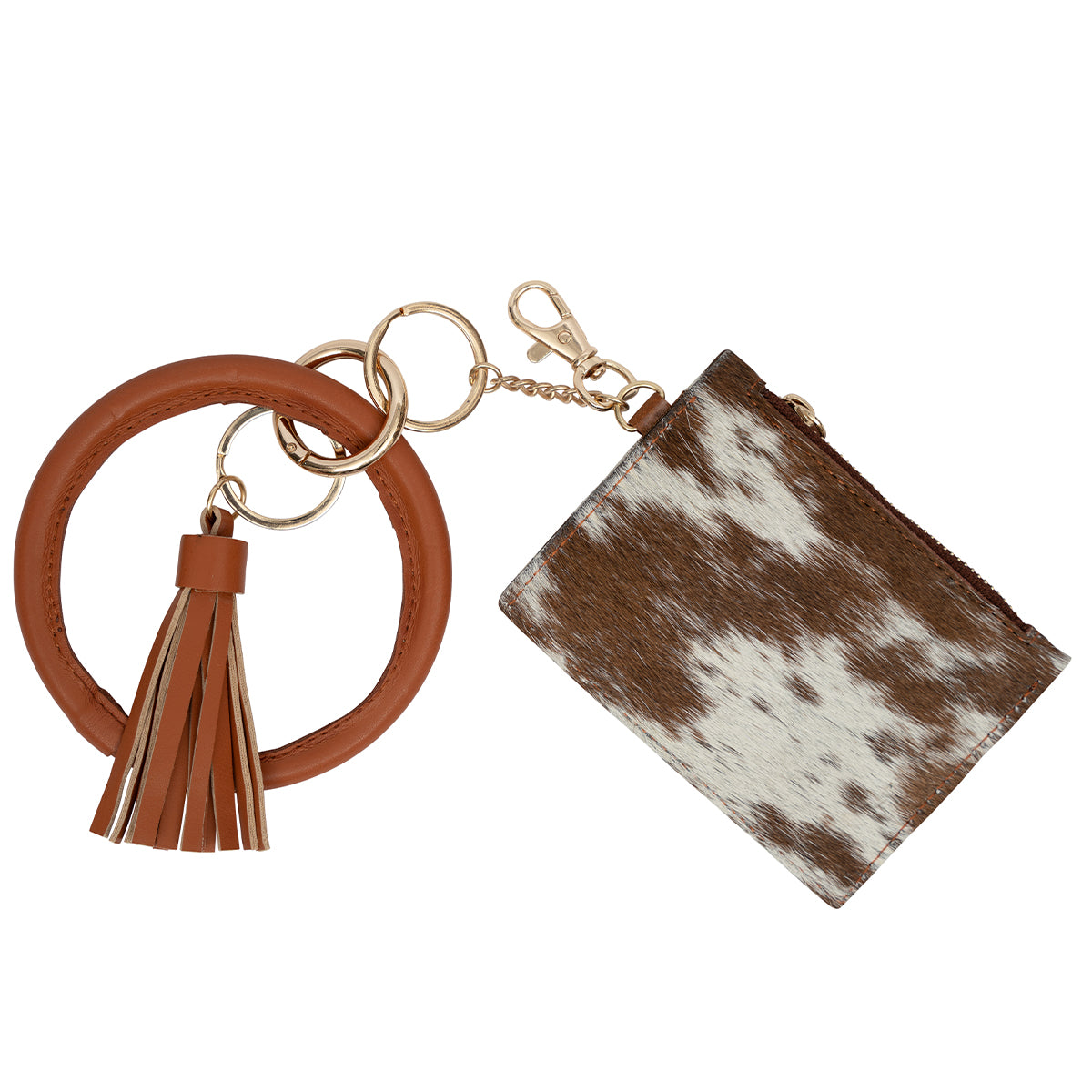 Cowhide Wallet Keychain with Wristlet