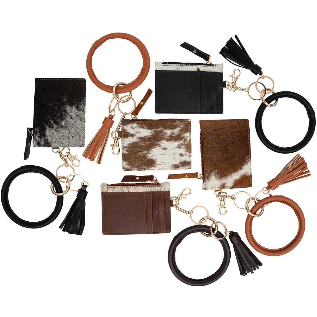 Cowhide Wallet Keychain with Wristlet