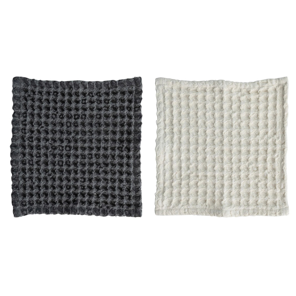Waffle Weave Cotton Dish Cloths - Set of 2